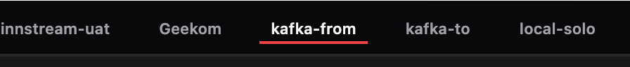 Kafka Streamyard quick connection access bar for frequently used connections.